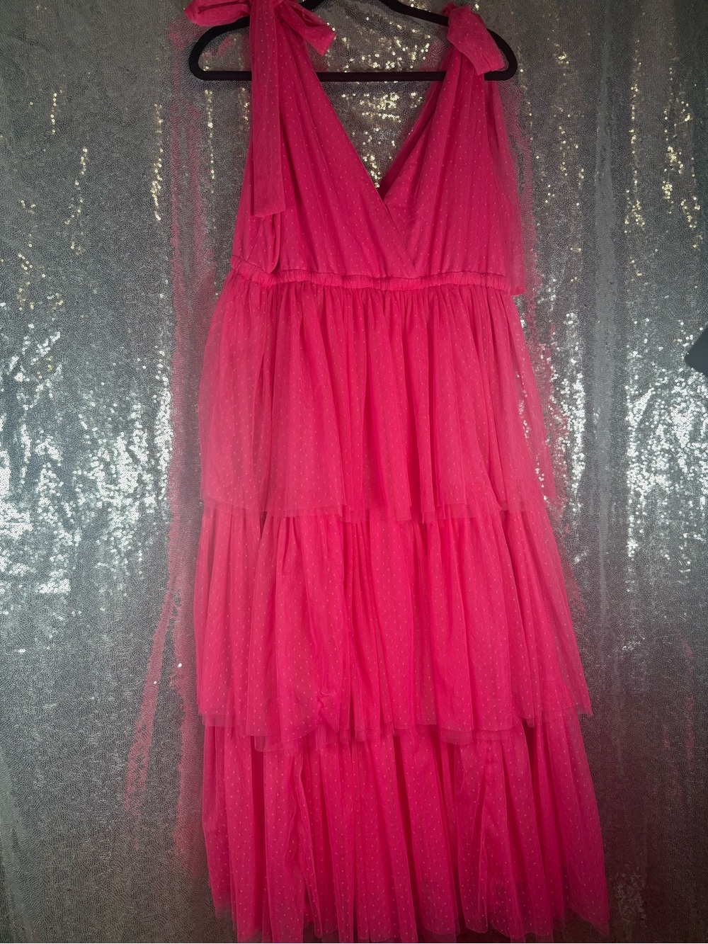 Baltic Born Hot Pink Tiered Tulle Dress - Picture 5 of 10